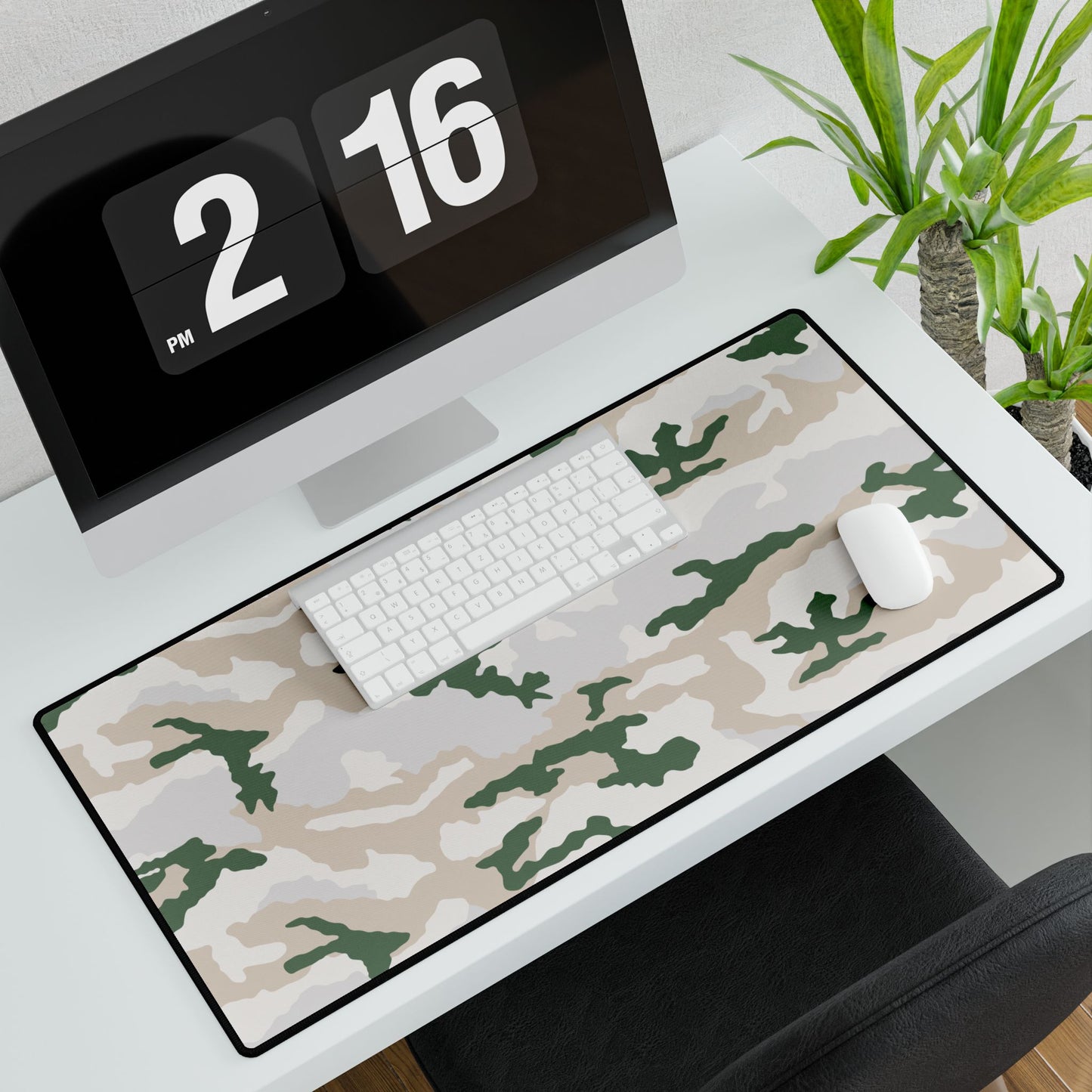 Tundra Alpine Camouflage Desk Mat Camouflage Patterned Desk Mat White Keyboard