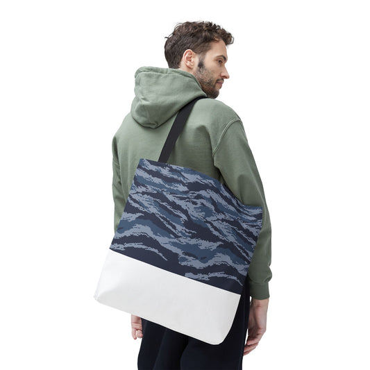 Kamysh Blue Camo Vertical Tote Bag