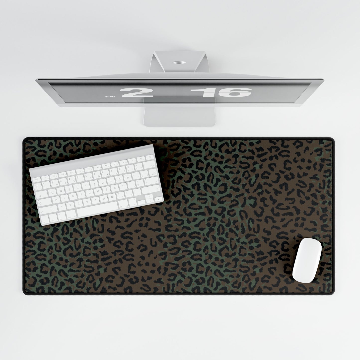 Leopard Spot Camo Computer Desk Mat Rectangular Desk Mat Dark Leopard