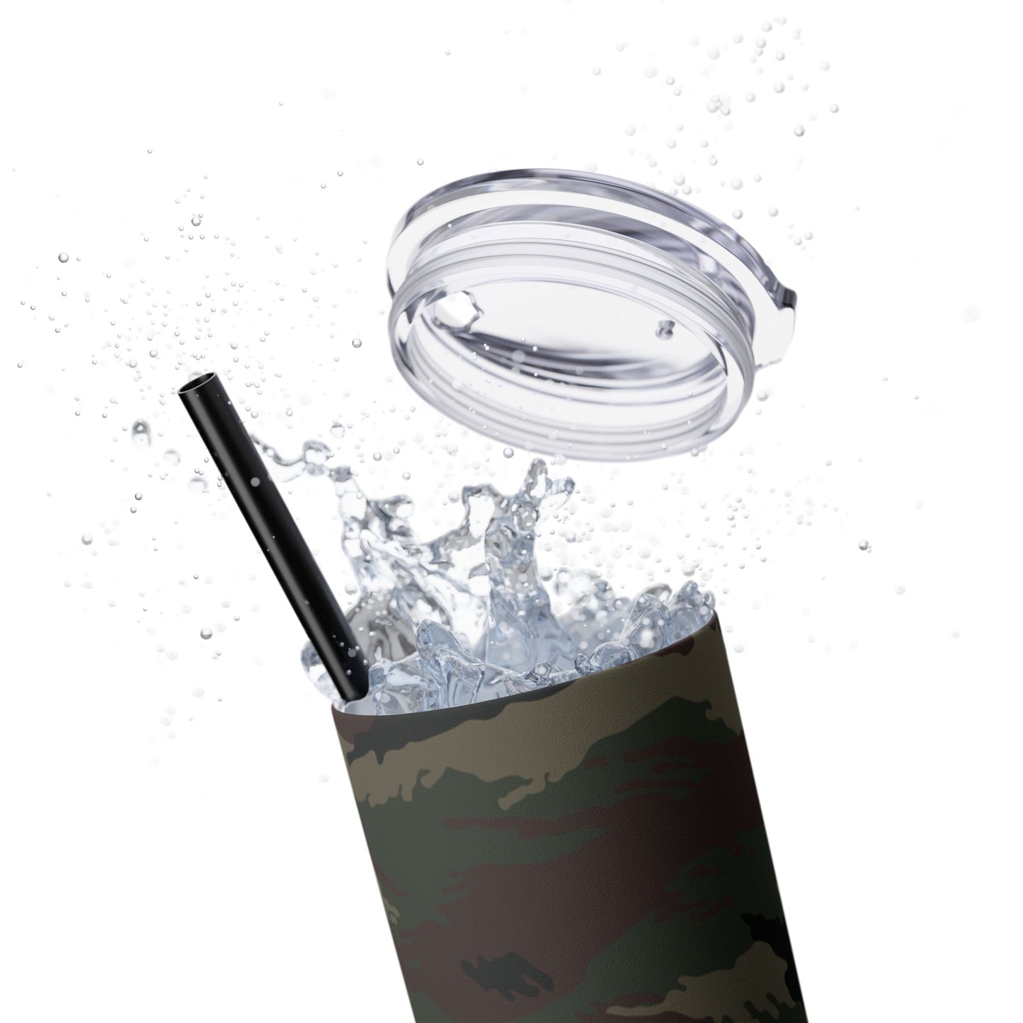 Kamysh Woodland Camo Skinny 20oz Tumbler with Straw
