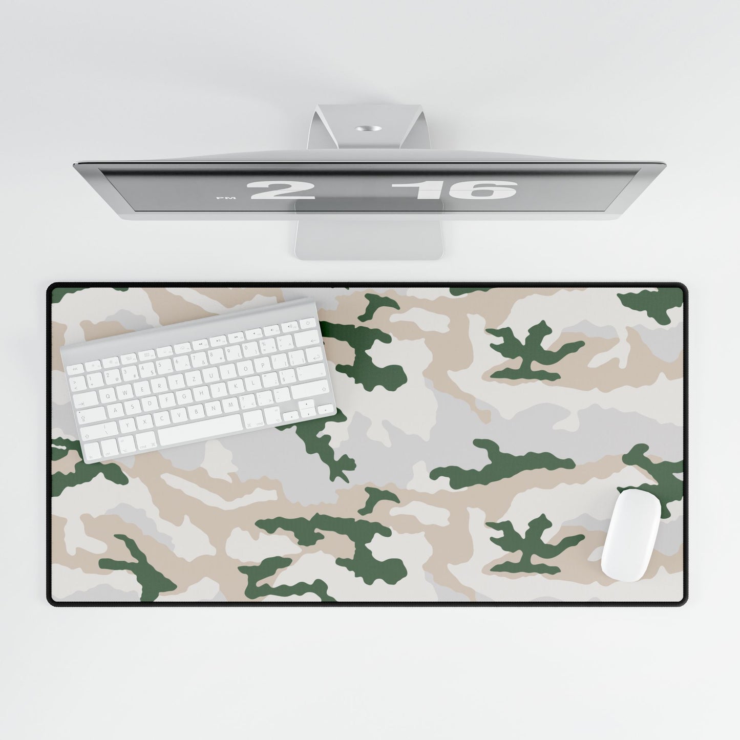 Tundra Alpine Camouflage Desk Mat Camouflage Patterned Desk Mat White Keyboard