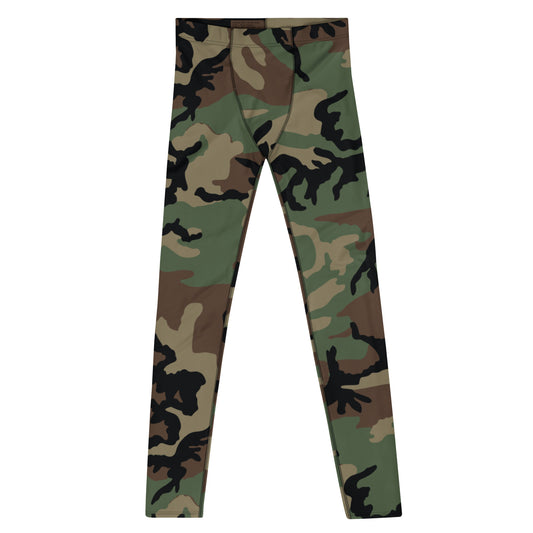 M81 Woodland Camo Men's Leggings - Concealing Coloration