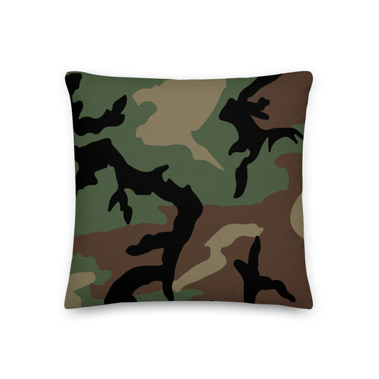 M81 Woodland Camo 18" Throw Pillow