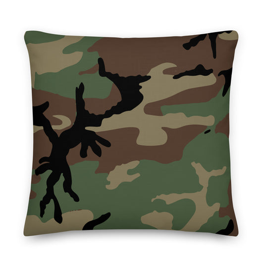 M81 Woodland Camo 22" Throw Pillow