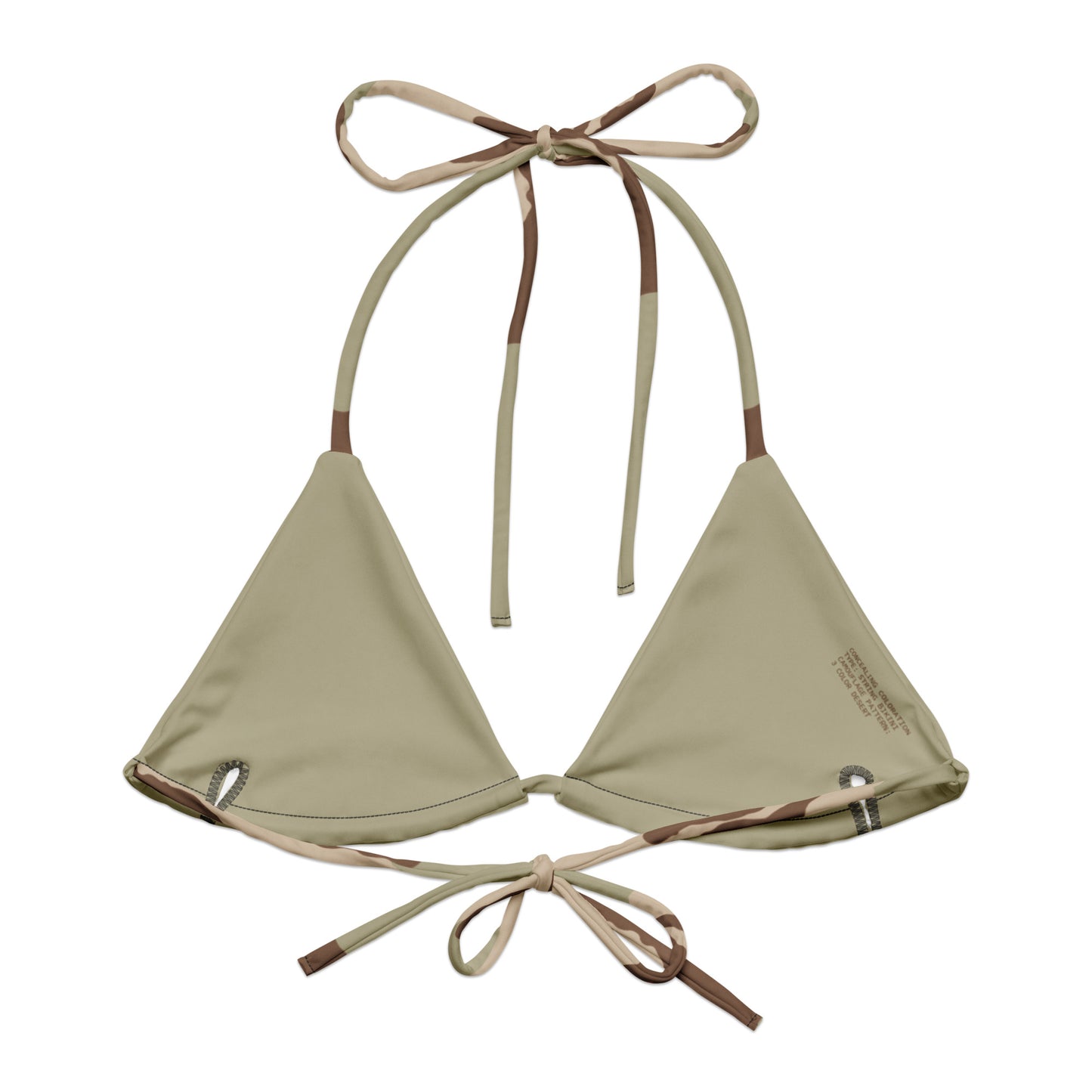 All-over print recycled string bikini top _ Concealing Coloration