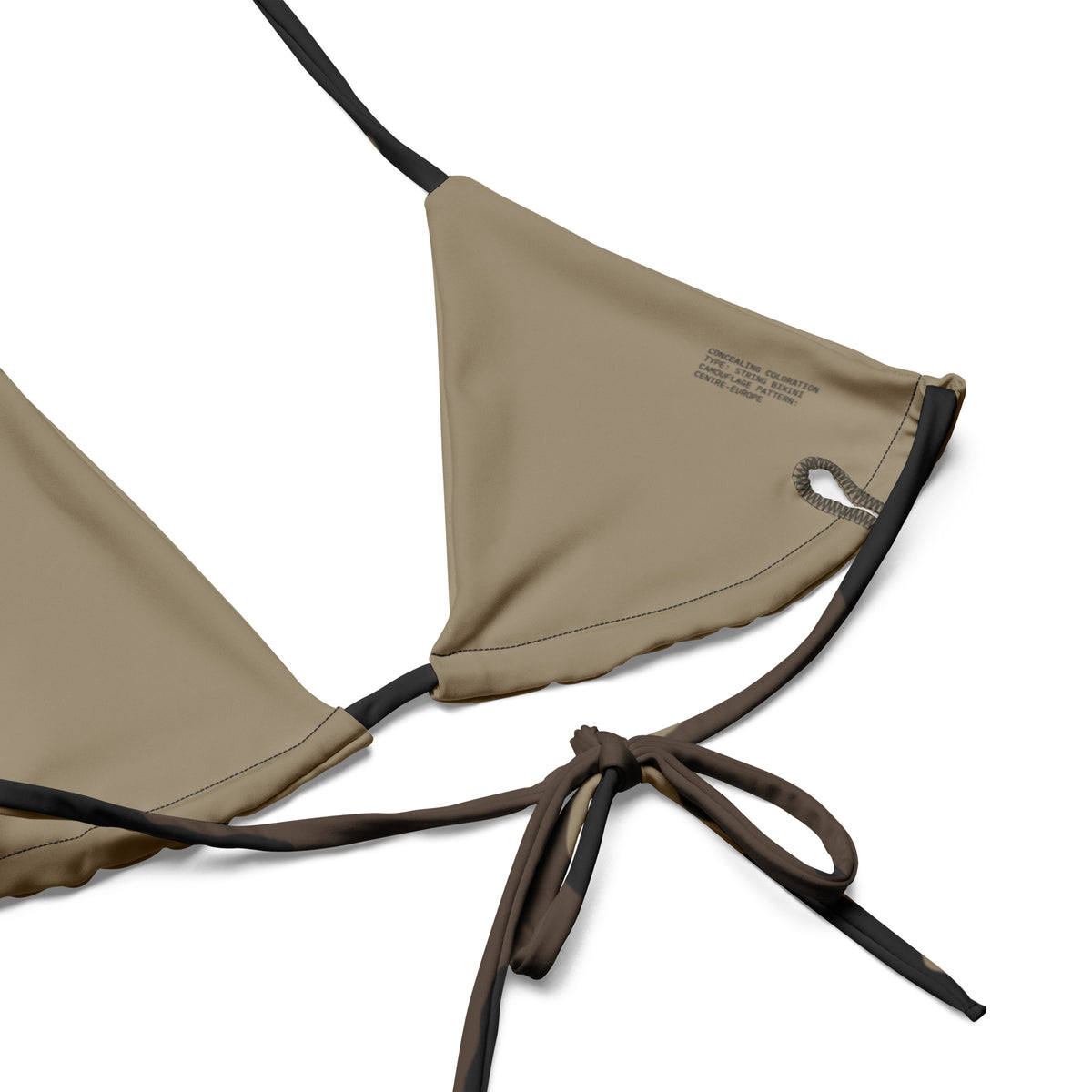 Centre-Europe CCE triangle bikini top close-up showing inner construction