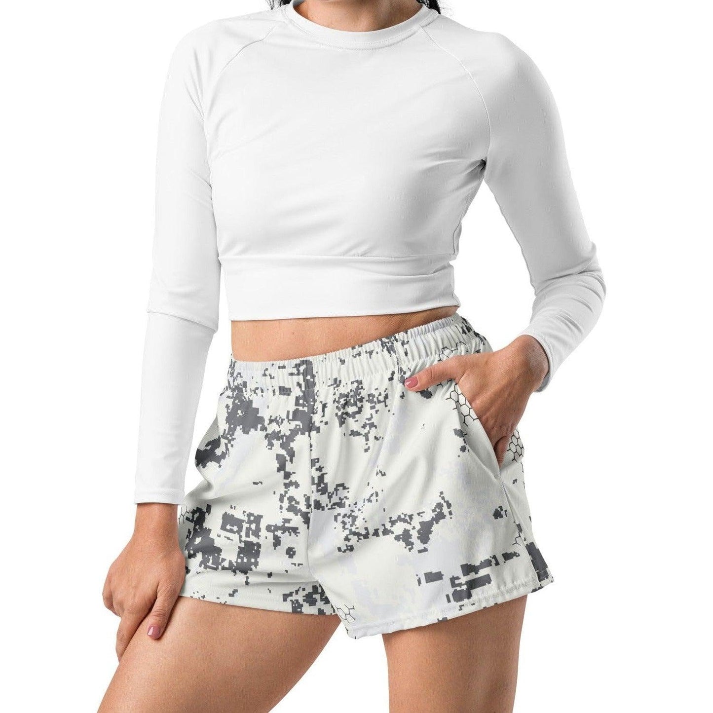 BlindTech™ Snow Camo 2.5″ inseam Tech Shorts - Concealing Coloration