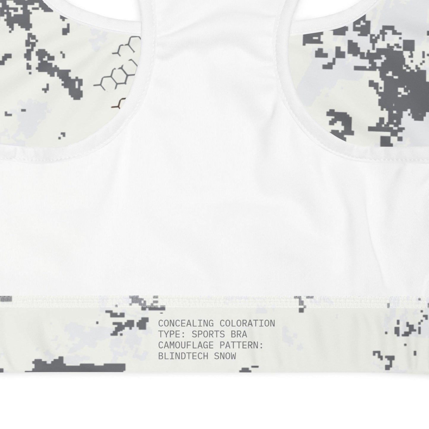 BlindTech Snow Camo Racerback Sports Bra - Concealing Coloration