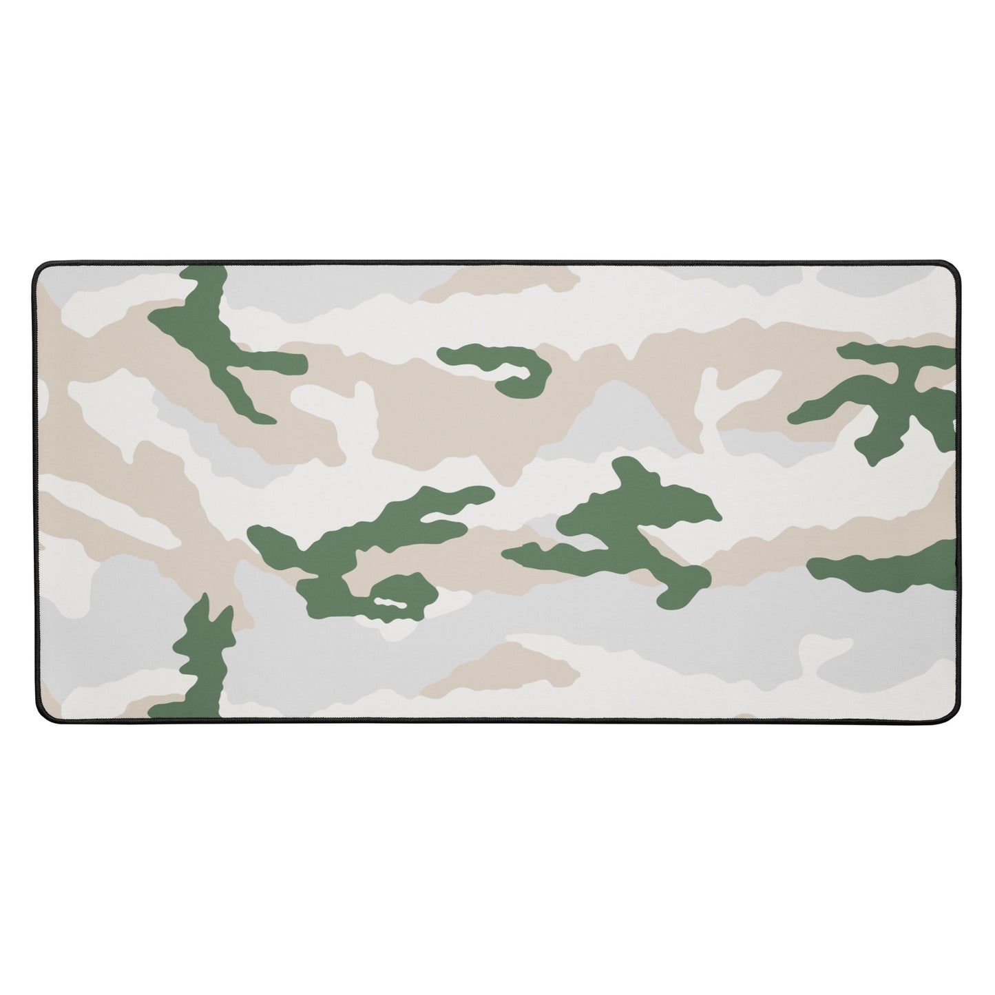 Tundra Alpine Camouflage Desk Mat Rectangular Mouse Pad White Tan