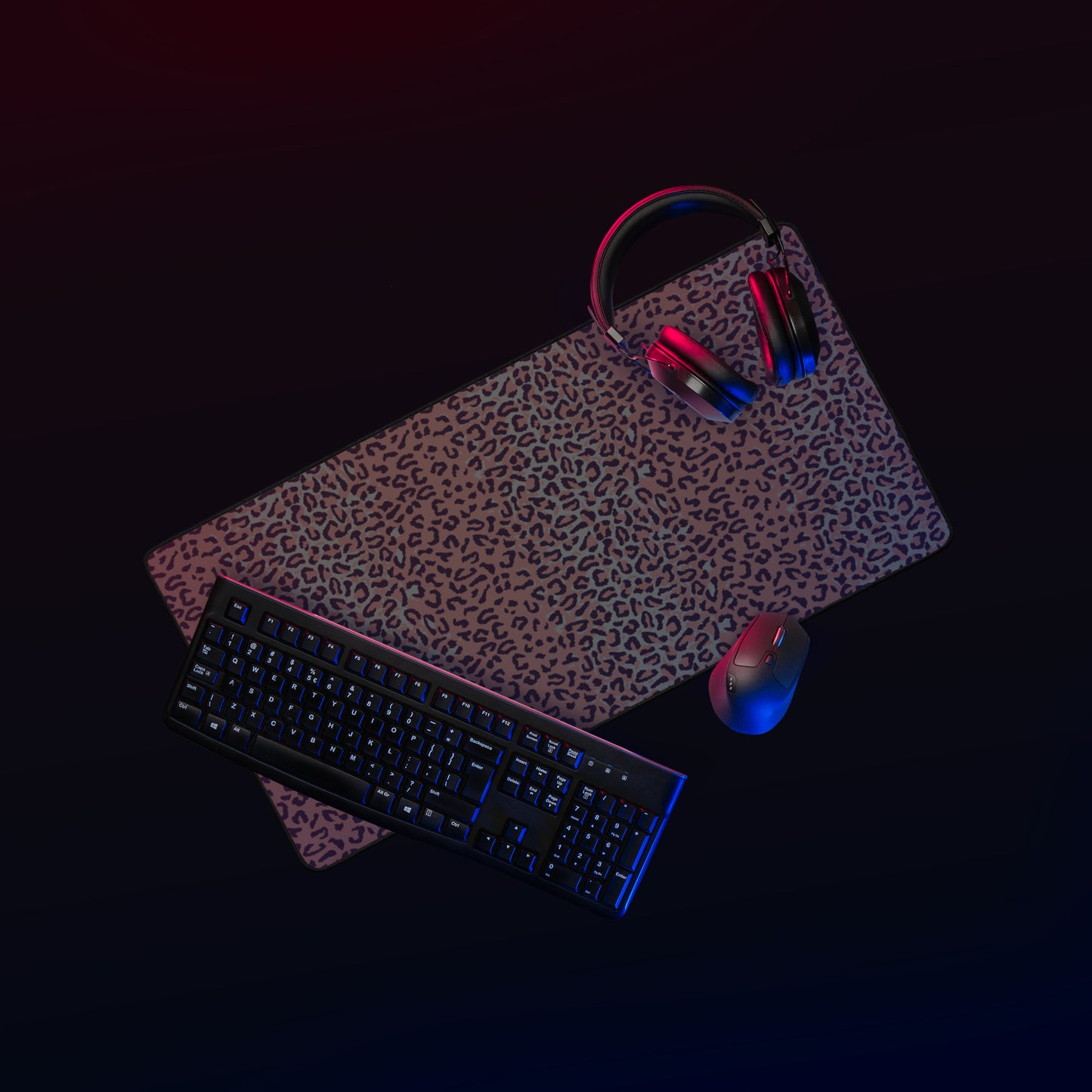 Leopard Spot Camo Computer Desk Mat Leopard Print Mouse Pad Keyboard