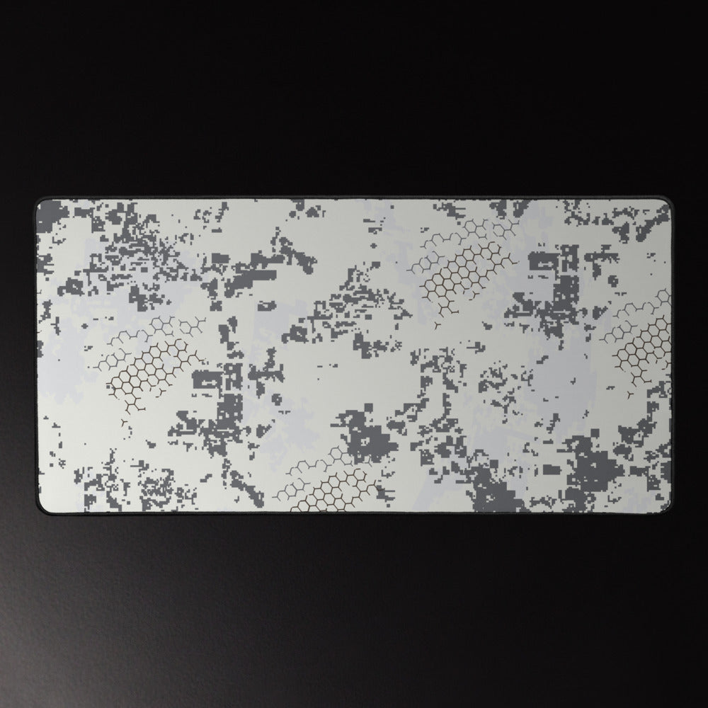 Blindtech Snow Camo Desk Mat Rectangular Metal Plate Gray Digital