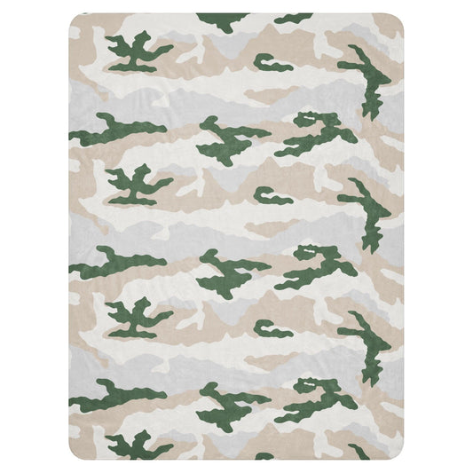 French Tundra Alpine Camo Sherpa Blanket 60” × 80” - Concealing Coloration