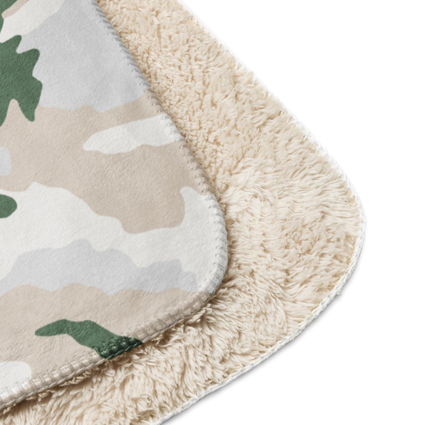 French Tundra Alpine Camo Sherpa Blanket 60” × 80” - Concealing Coloration