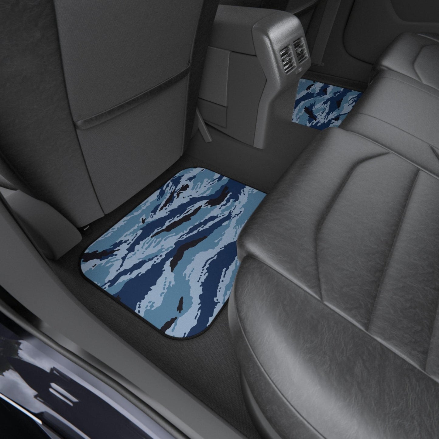 Kamysh Blue Camo Back Seat Car Mats (Set of 2) - Concealing Coloration