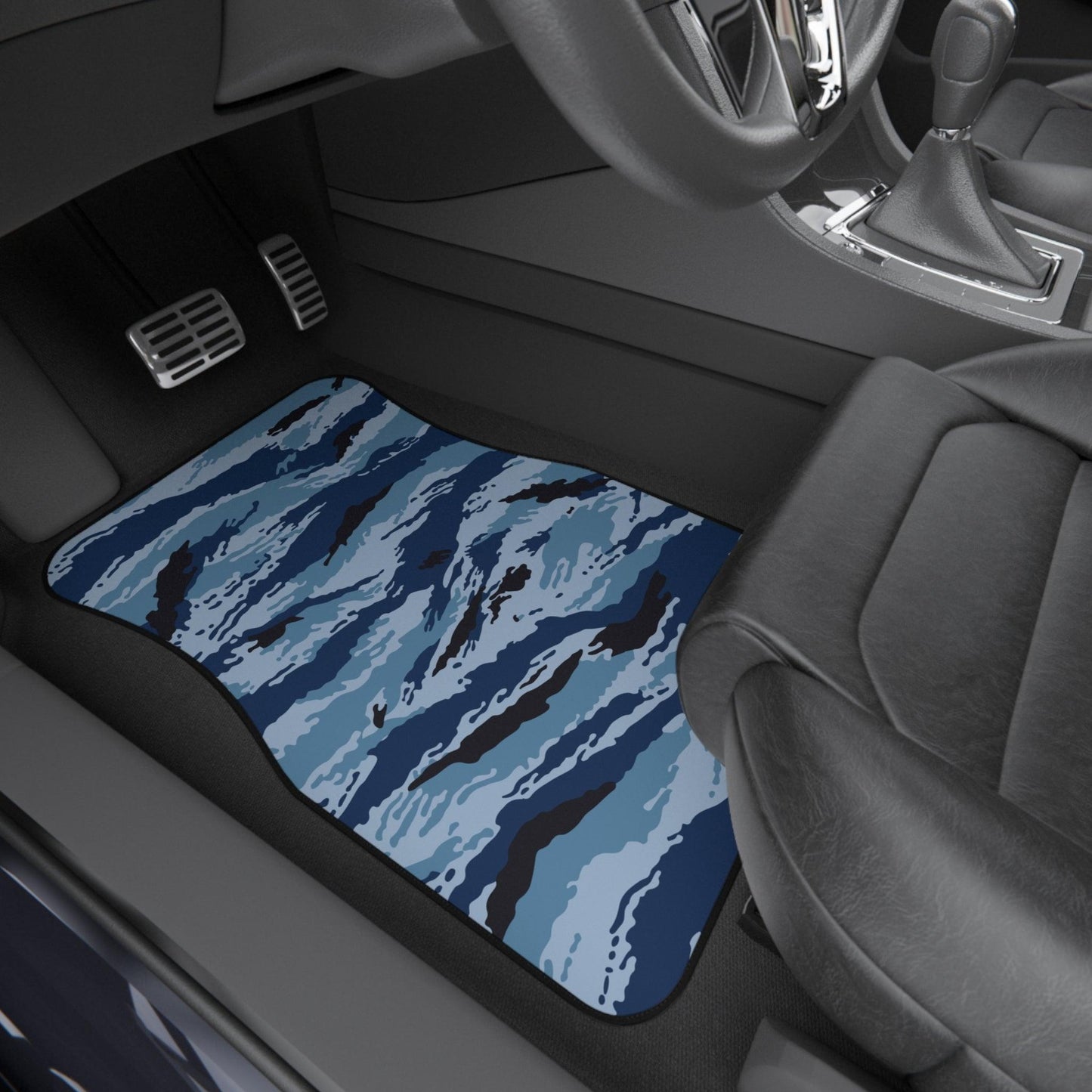 Kamysh Blue Camo Front Seat Car Mats (Set of 2) _ Concealing Coloration