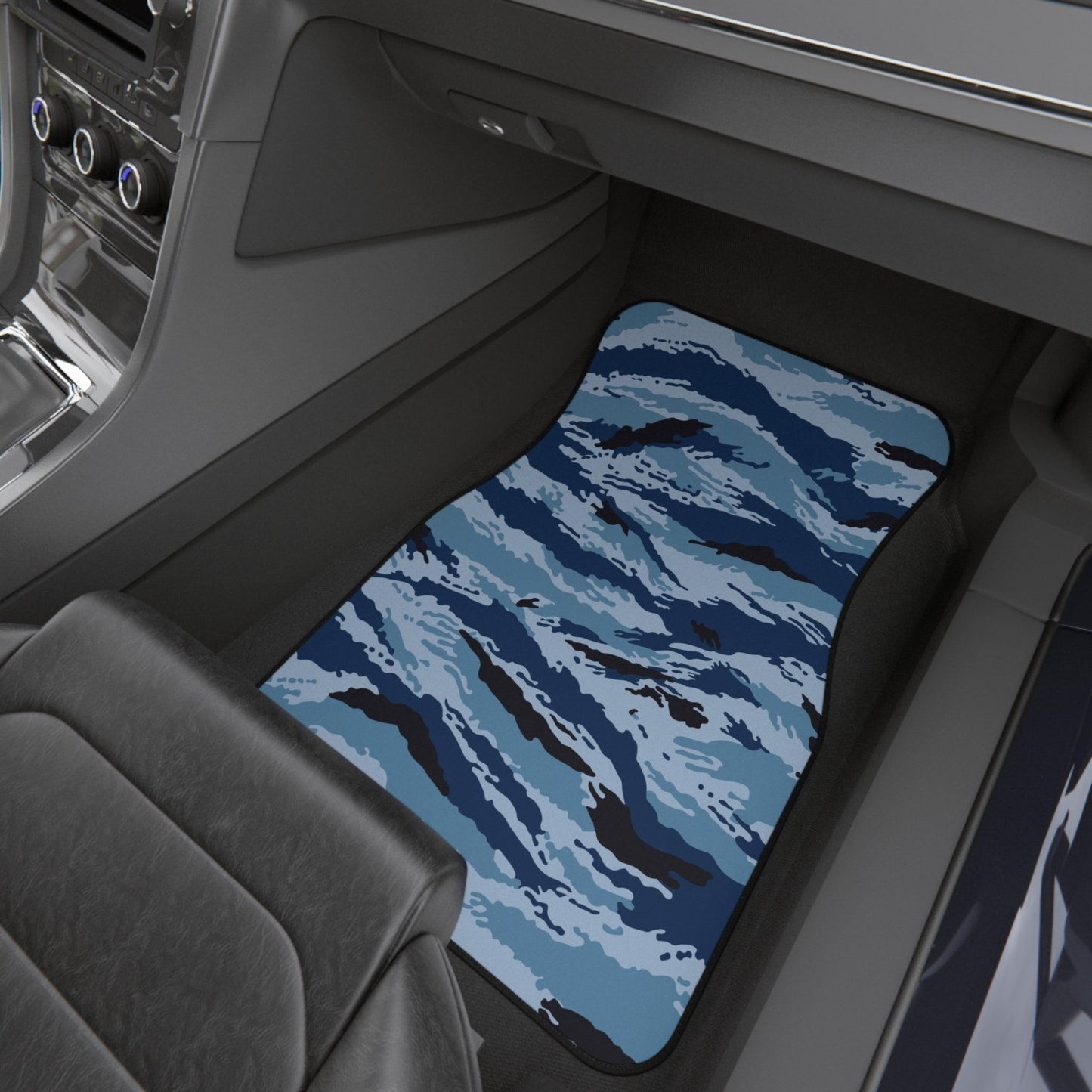 Kamysh Blue Camo Front Seat Car Mats (Set of 2) _ Concealing Coloration