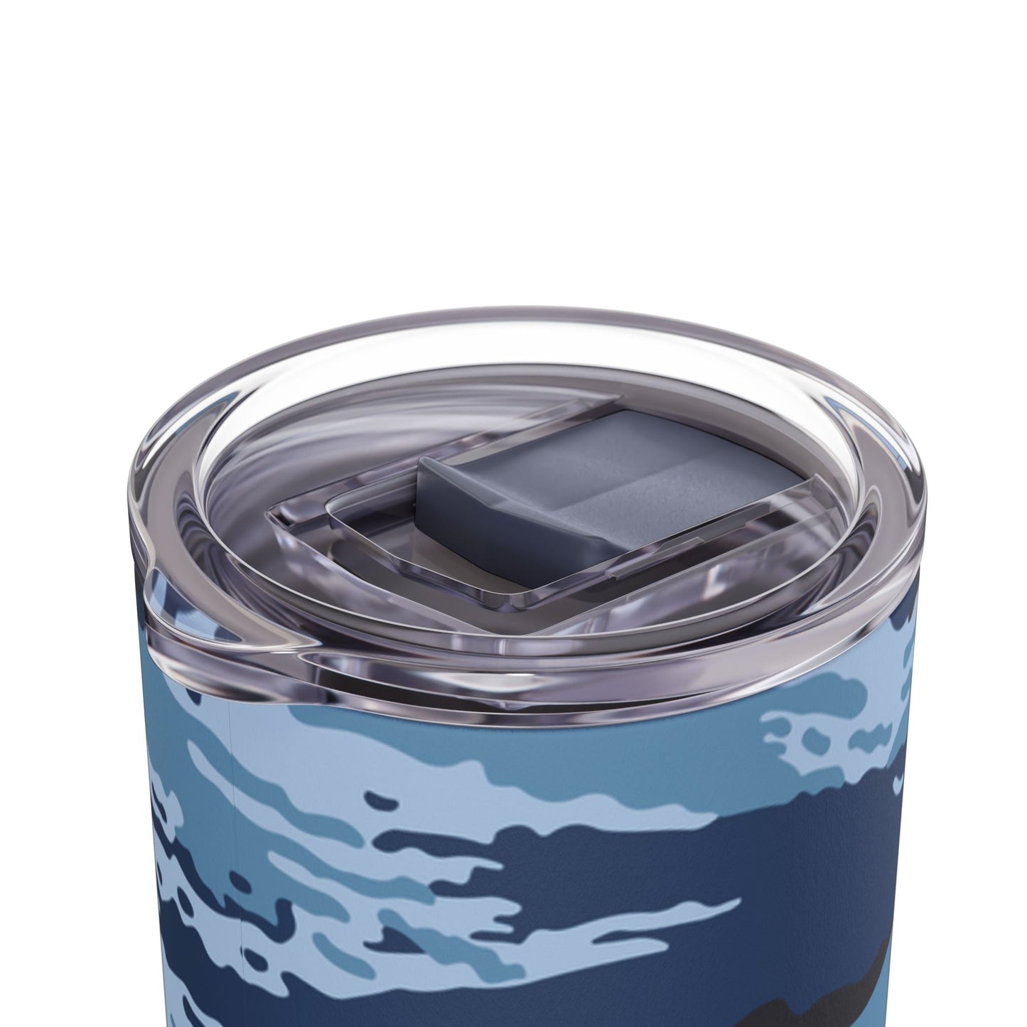 Kamysh Blue Camo Skinny 20oz Tumbler with Straw _ Concealing Coloration