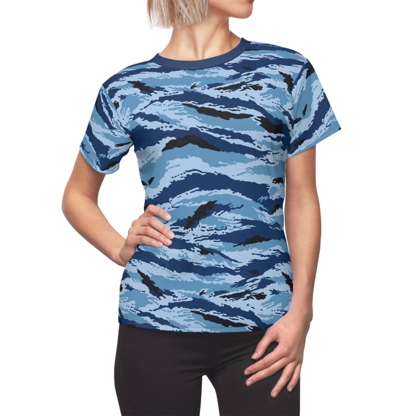 Kamysh Blue Camo Women’s T-Shirt _ Concealing Coloration