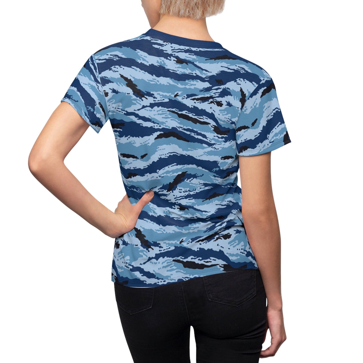 Kamysh Blue Camo Women’s T-Shirt _ Concealing Coloration