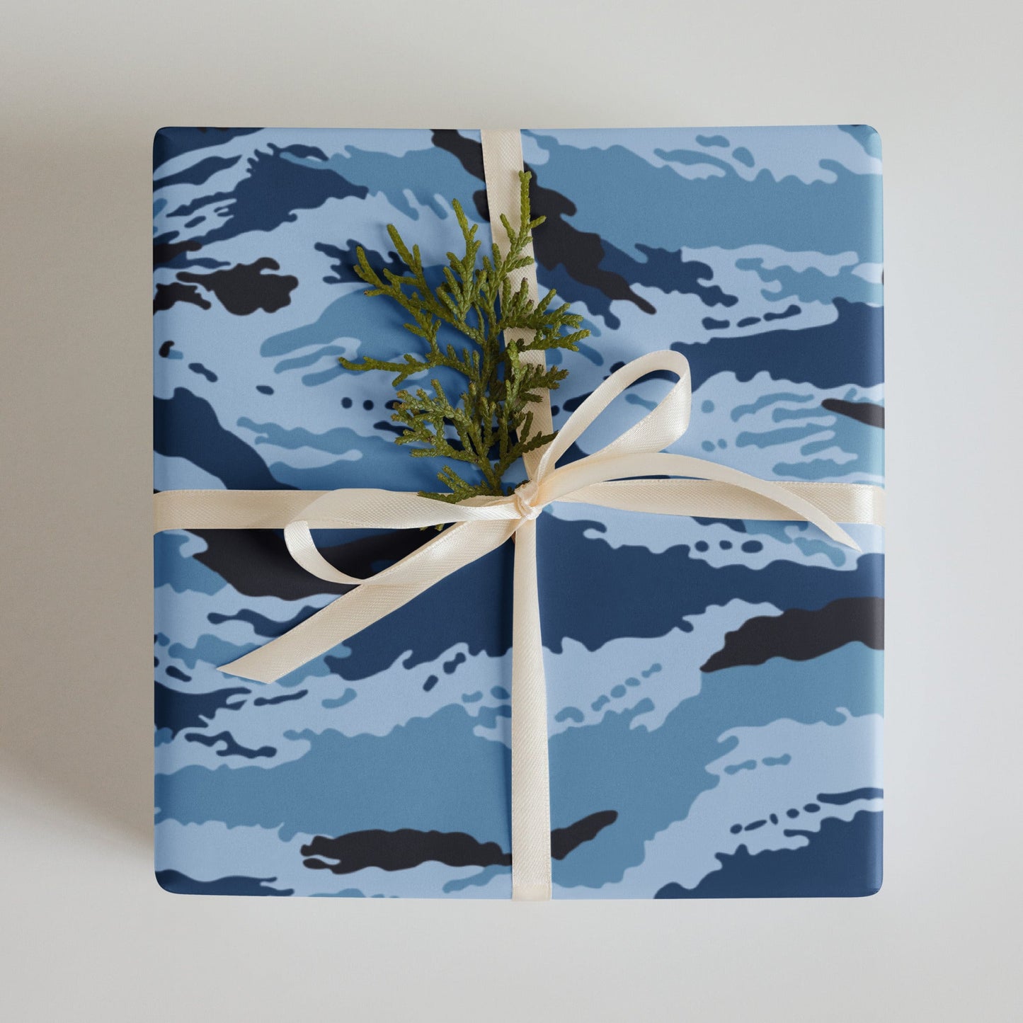 Kamysh Blue Camo Wrapping Paper _ Concealing Coloration