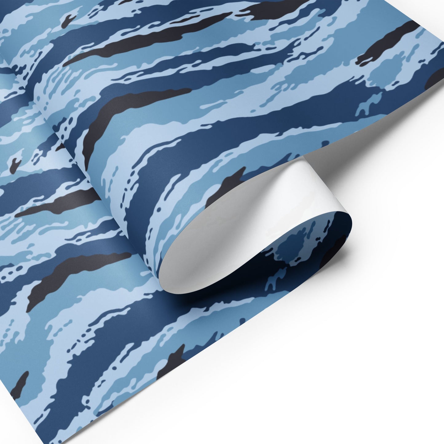 Kamysh Blue Camo Wrapping Paper _ Concealing Coloration