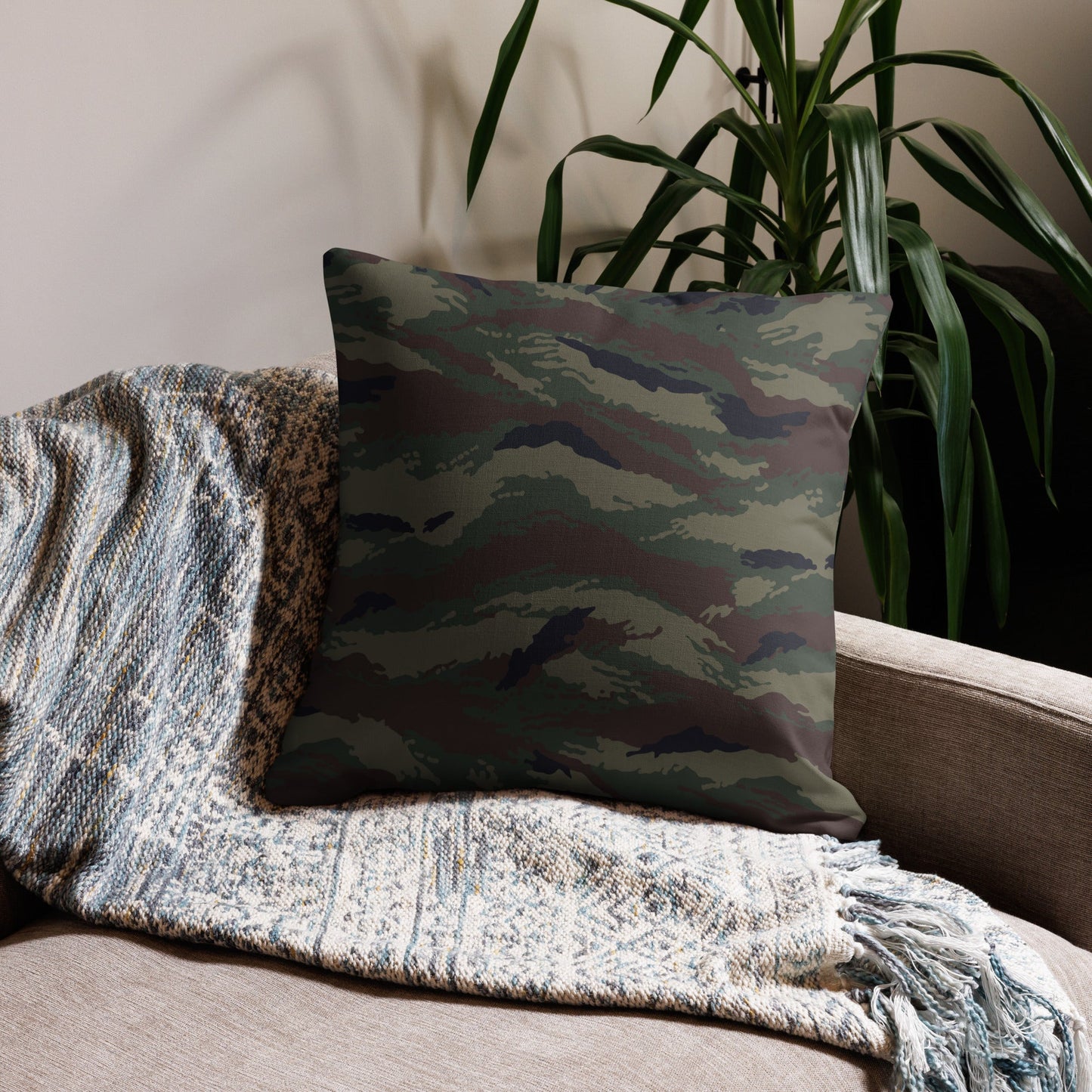 Kamysh Woodland Camo 22" Throw Pillow _ Concealing Coloration
