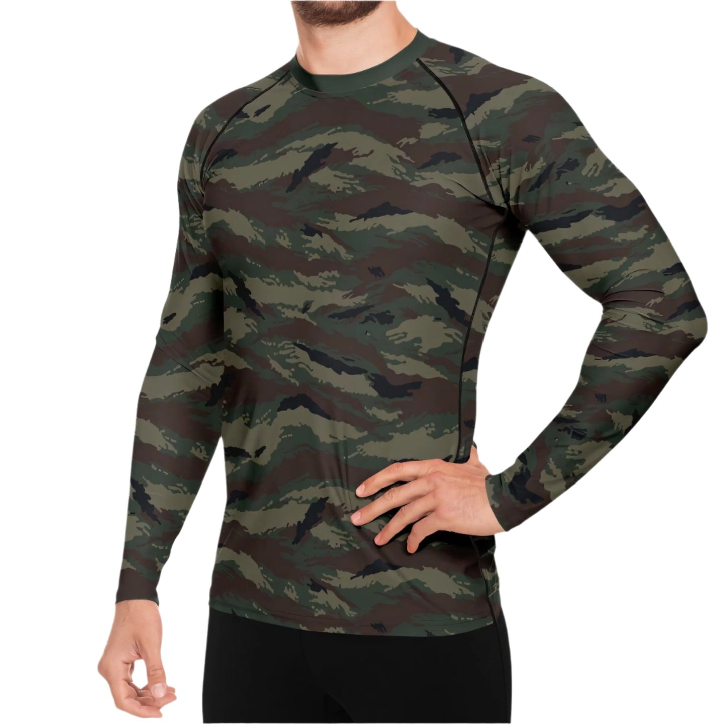 Kamysh Woodland Camo Men's Long-sleeve Base Layer - Concealing Coloration