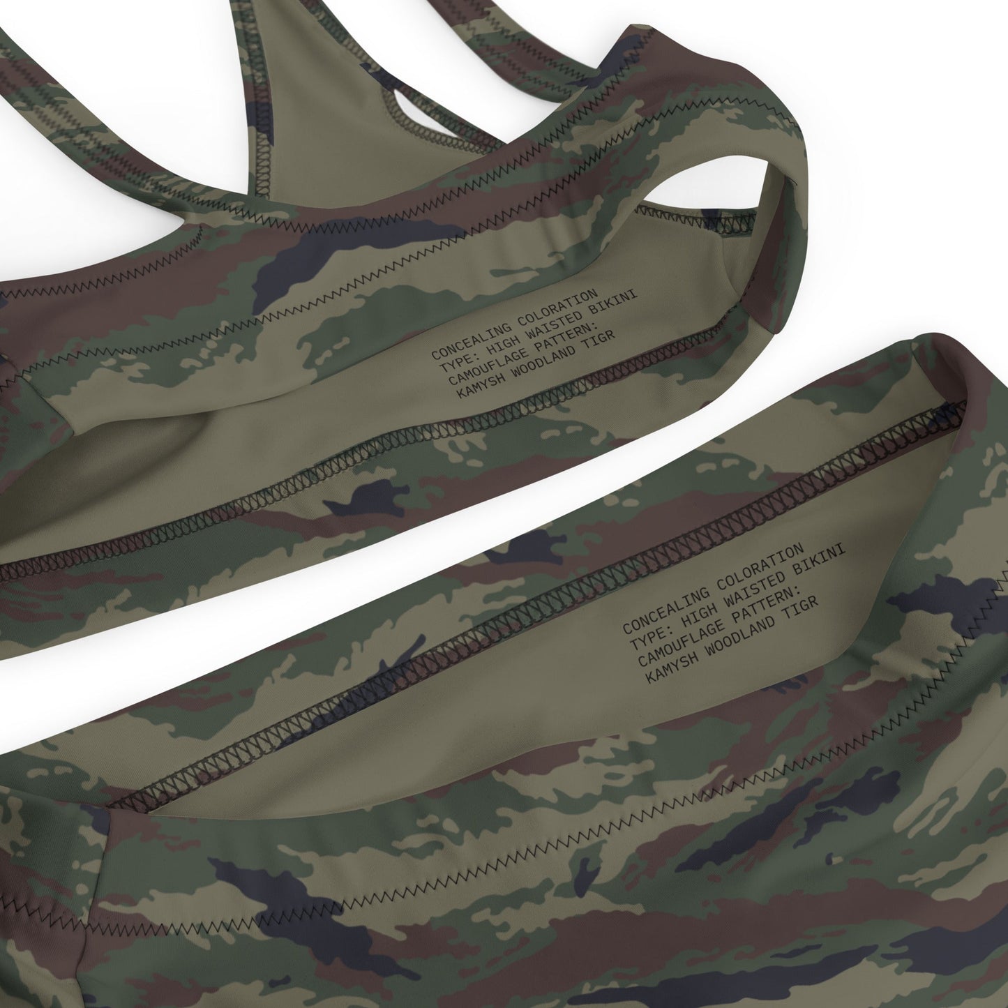 Kamysh Woodland Camo High-Waisted Bikini Set - Concealing Coloration