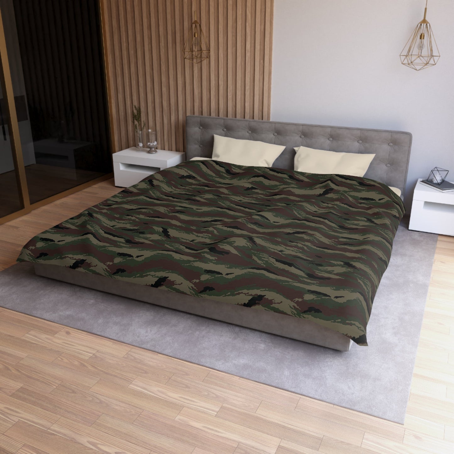 Kamysh Woodland Camo King Bed Duvet Cover - Concealing Coloration