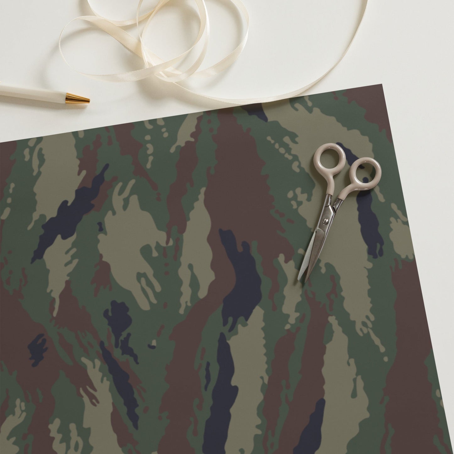 Kamysh Woodland Camo Wrapping Paper Sheets _ Concealing Coloration