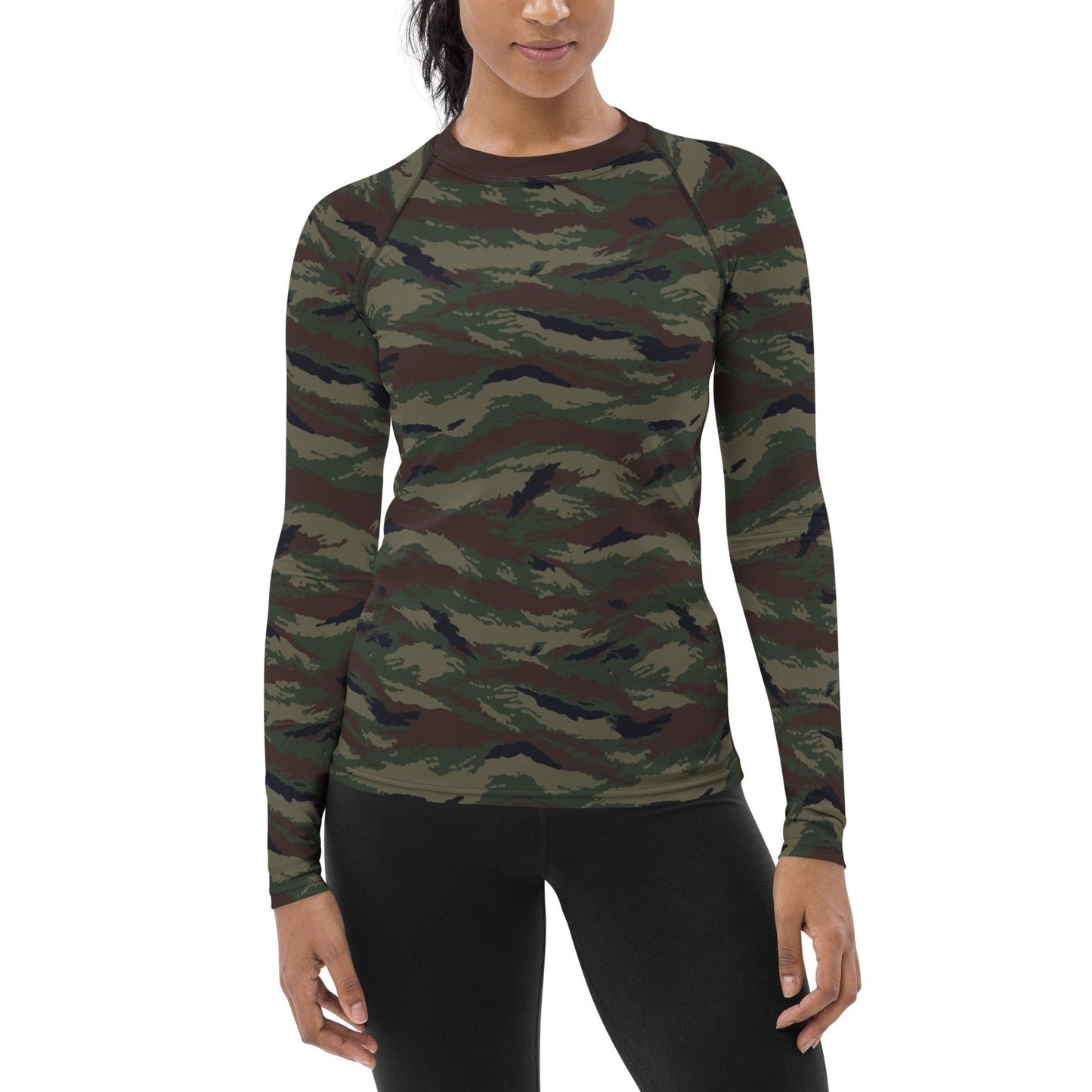 Kamysh Woodland Tigr Camo Women's Long-sleeve Base Layer _ Concealing Coloration