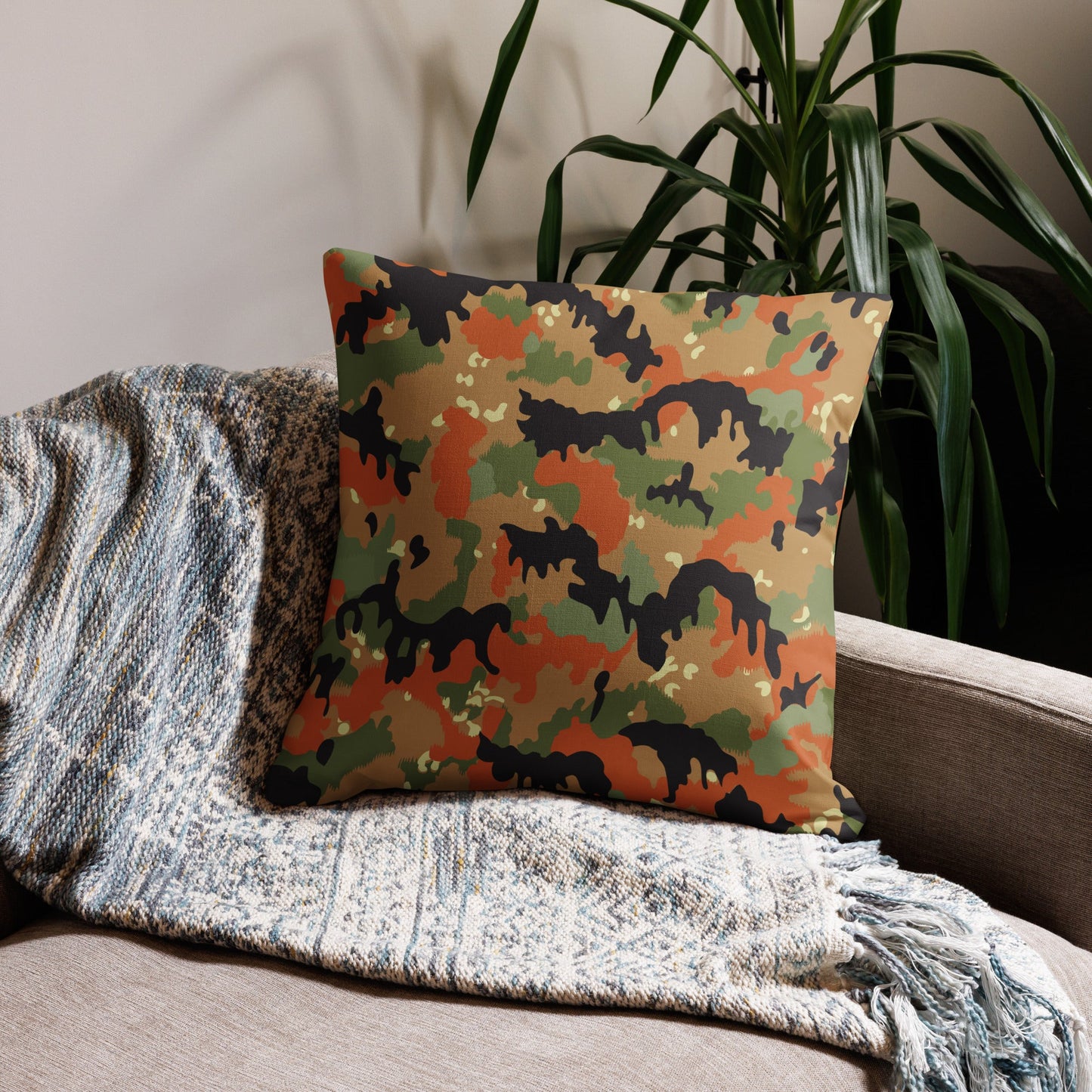 Leibermuster Camo 22" Throw Pillow _ Concealing Coloration