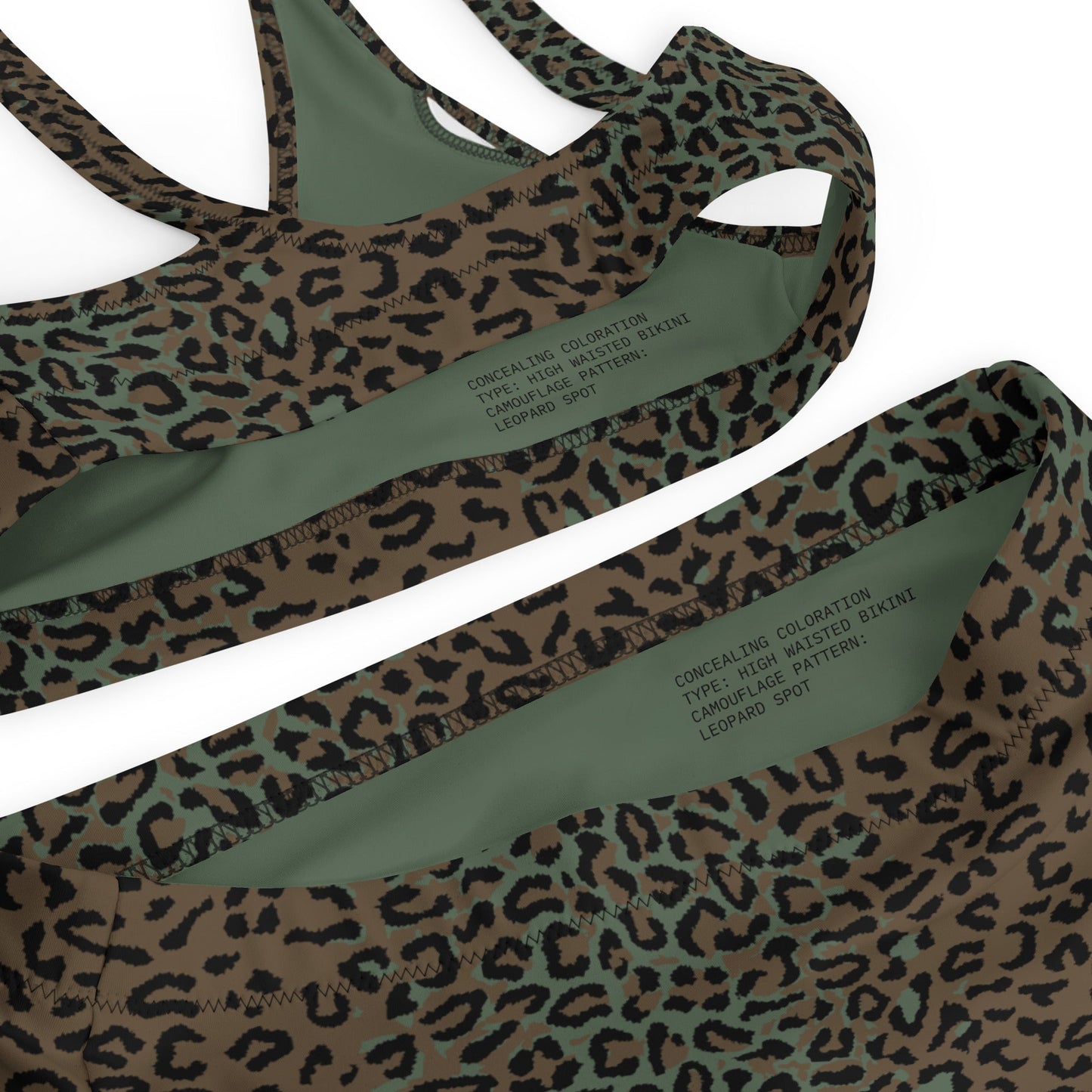 Leopard Spot Camo High-Waisted Bikini Set - Concealing Coloration