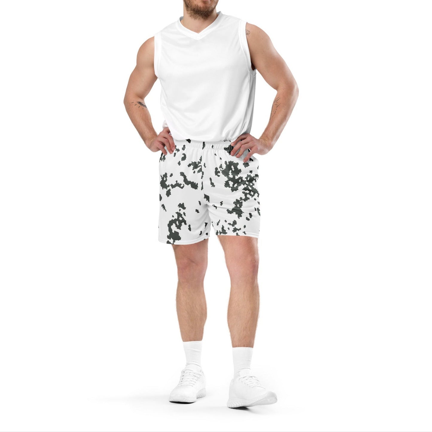 M05 Snow Camo Basketball Shorts _ Concealing Coloration