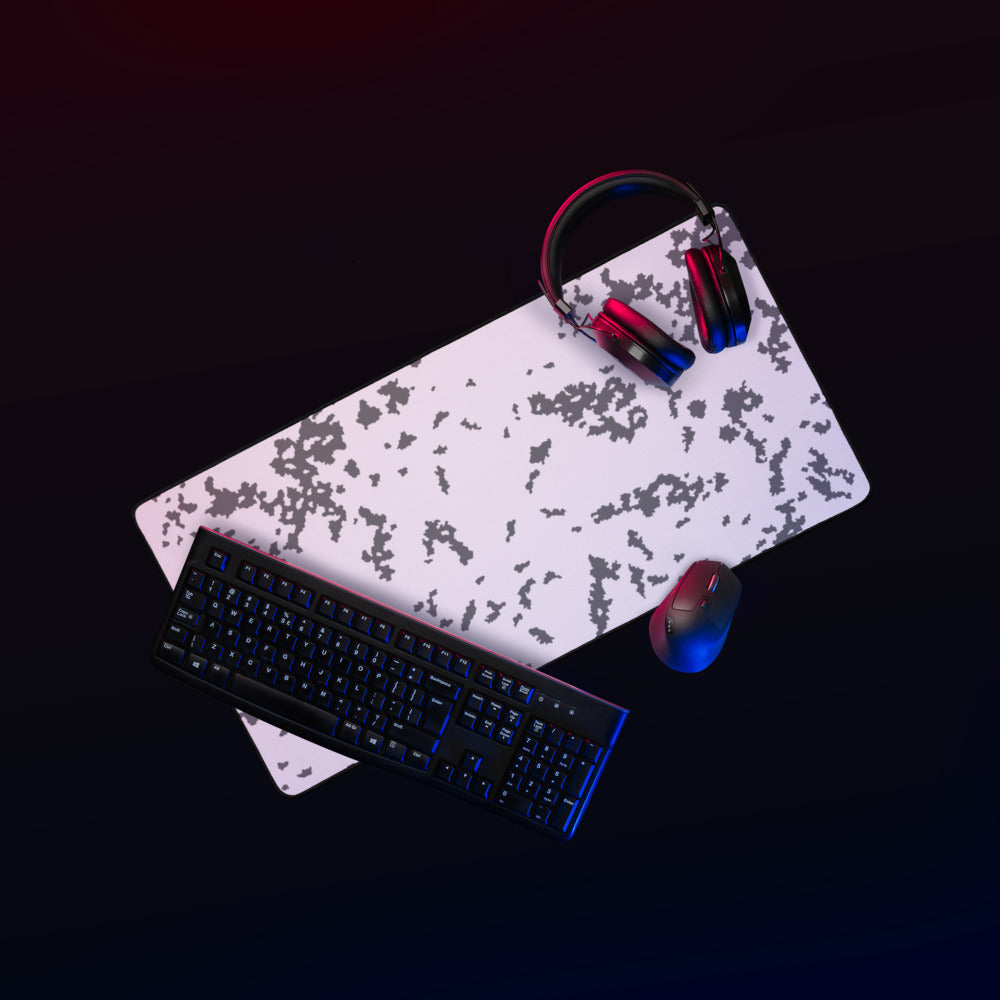 M05 Snow Camo Desk Mat Setup Keyboard Mouse Headset Mousepad