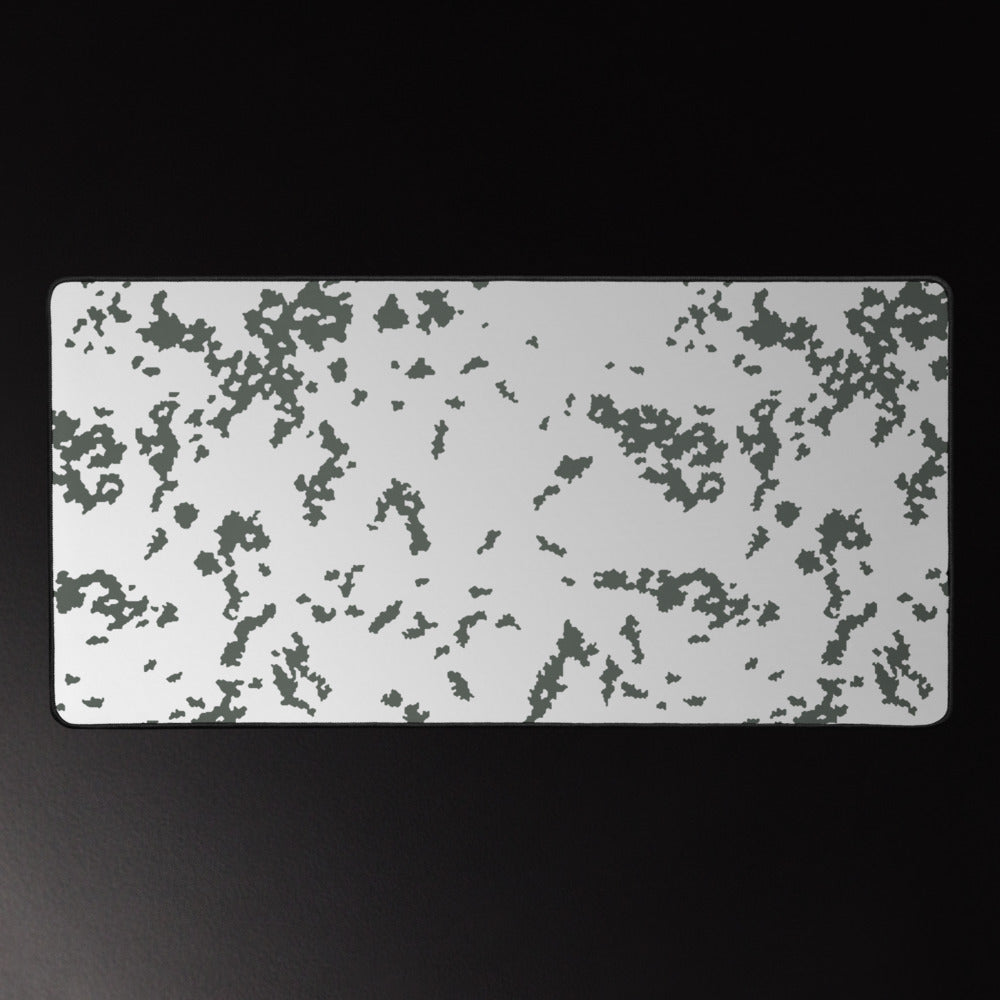 M05 Snow Camo Desk Mat Rectangular Mouse Pad Gray White
