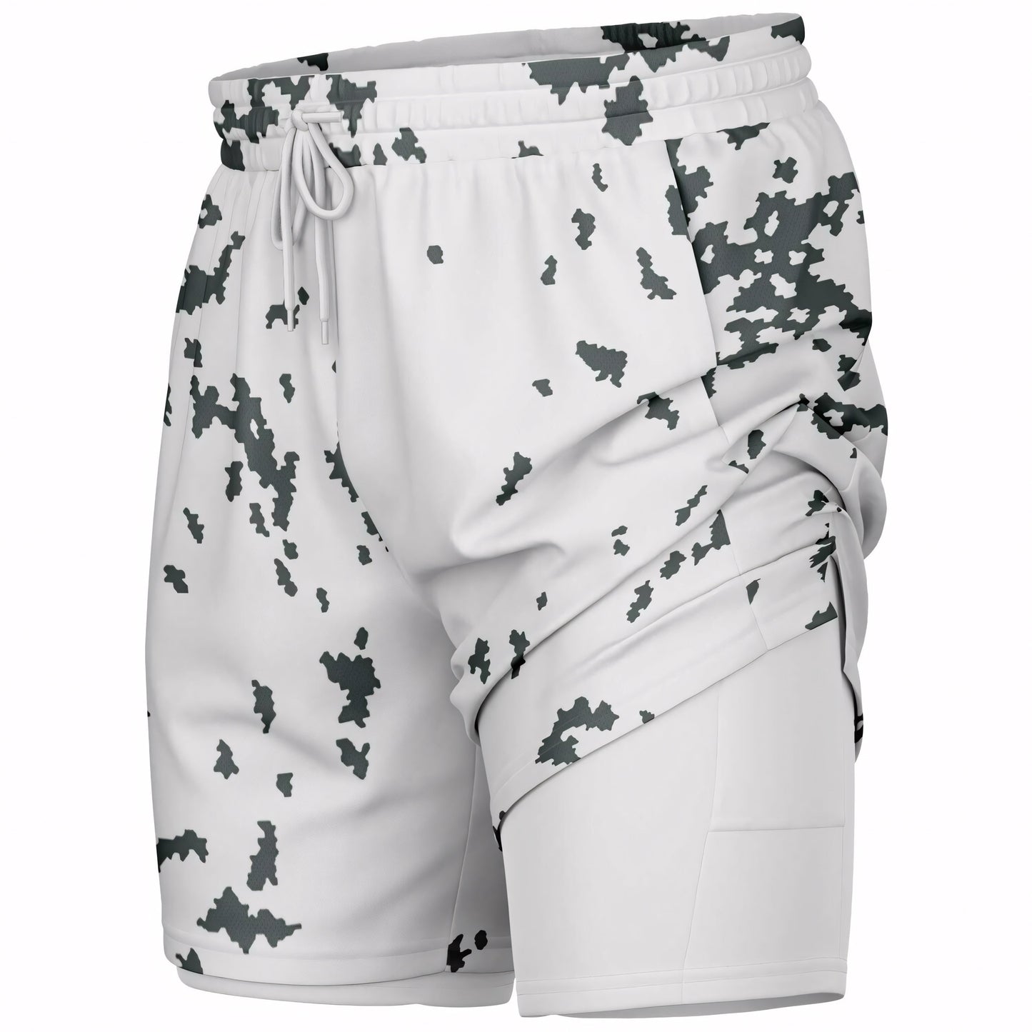M05 Snow Camo Lined Shorts 7" _ Concealing Coloration