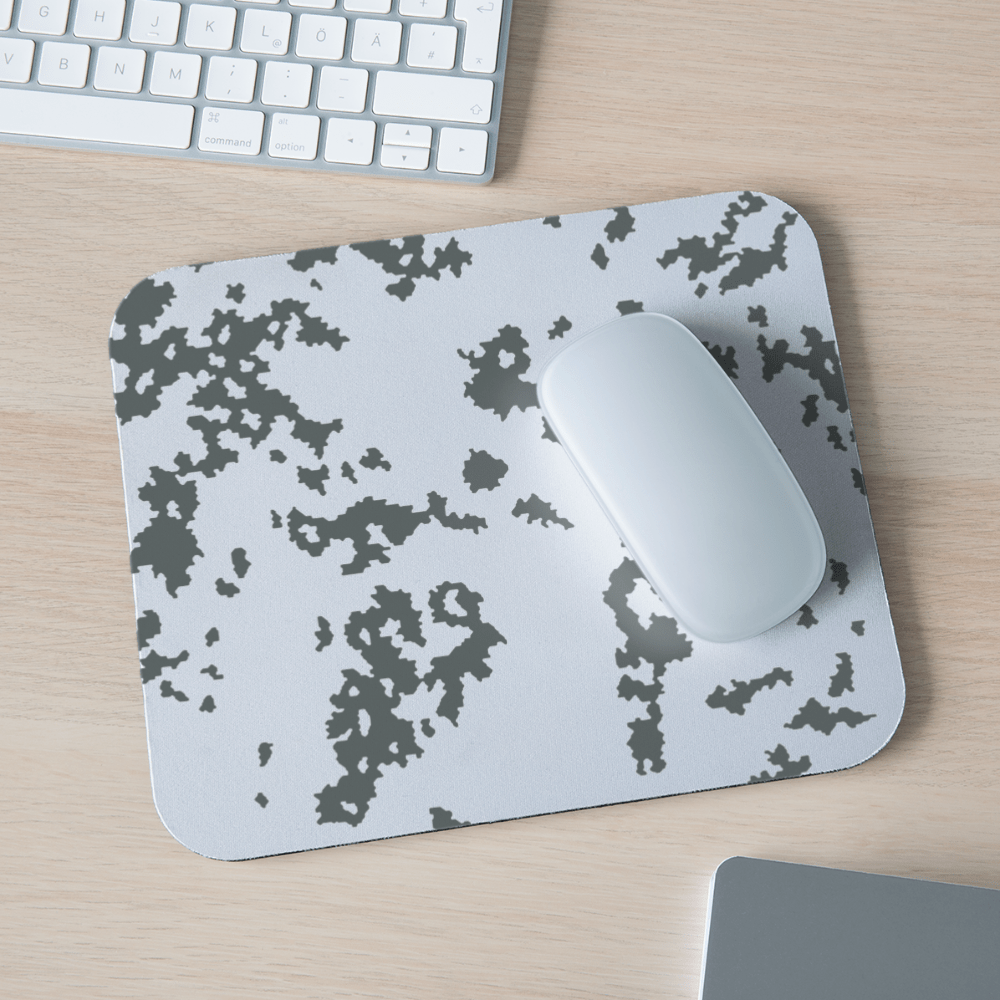 M05 Snow Camo Mouse Pad White Mousepad Gray Abstract Blotch