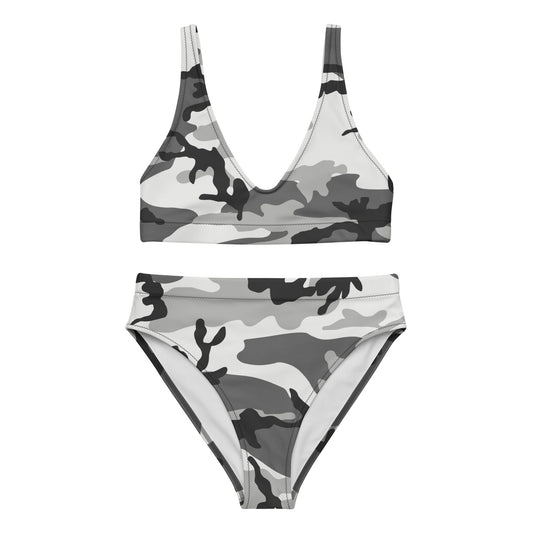 M81 Urban Camo High-Waisted Bikini Set - Concealing Coloration