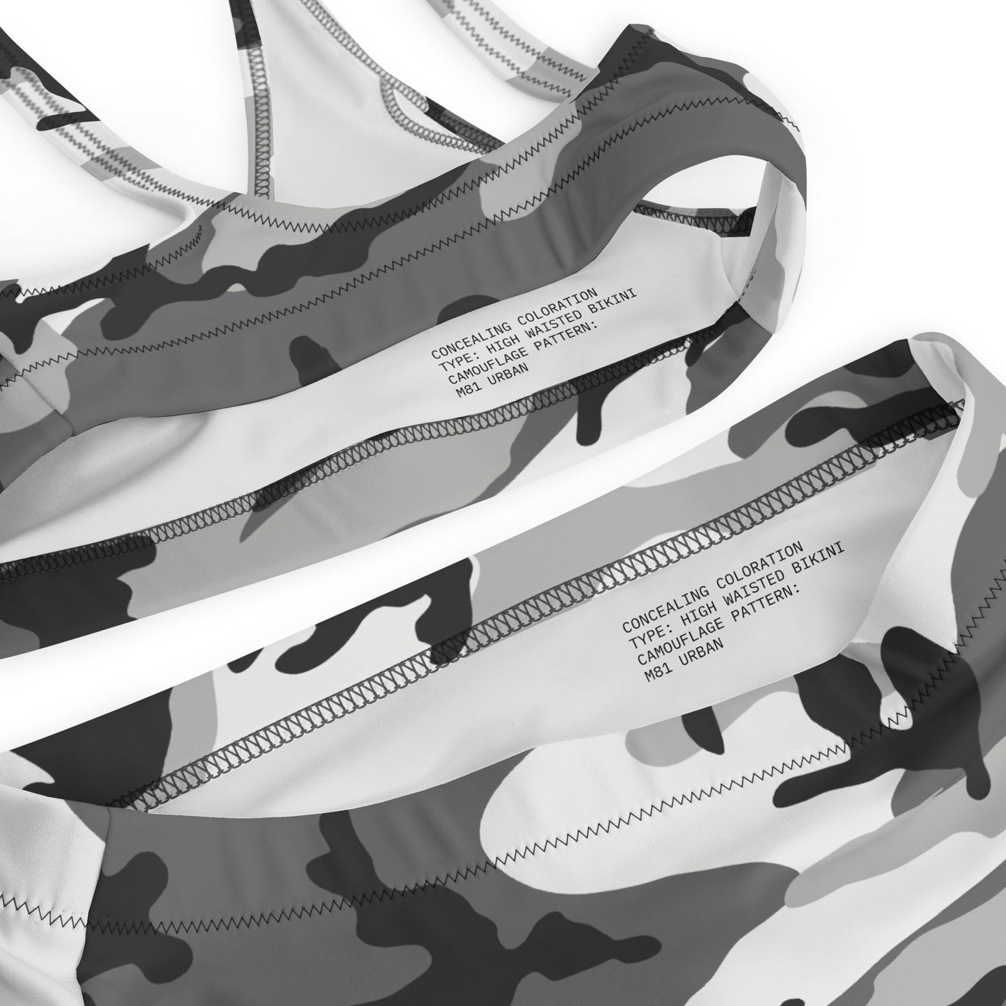 M81 Urban Camo High-Waisted Bikini Set - Concealing Coloration