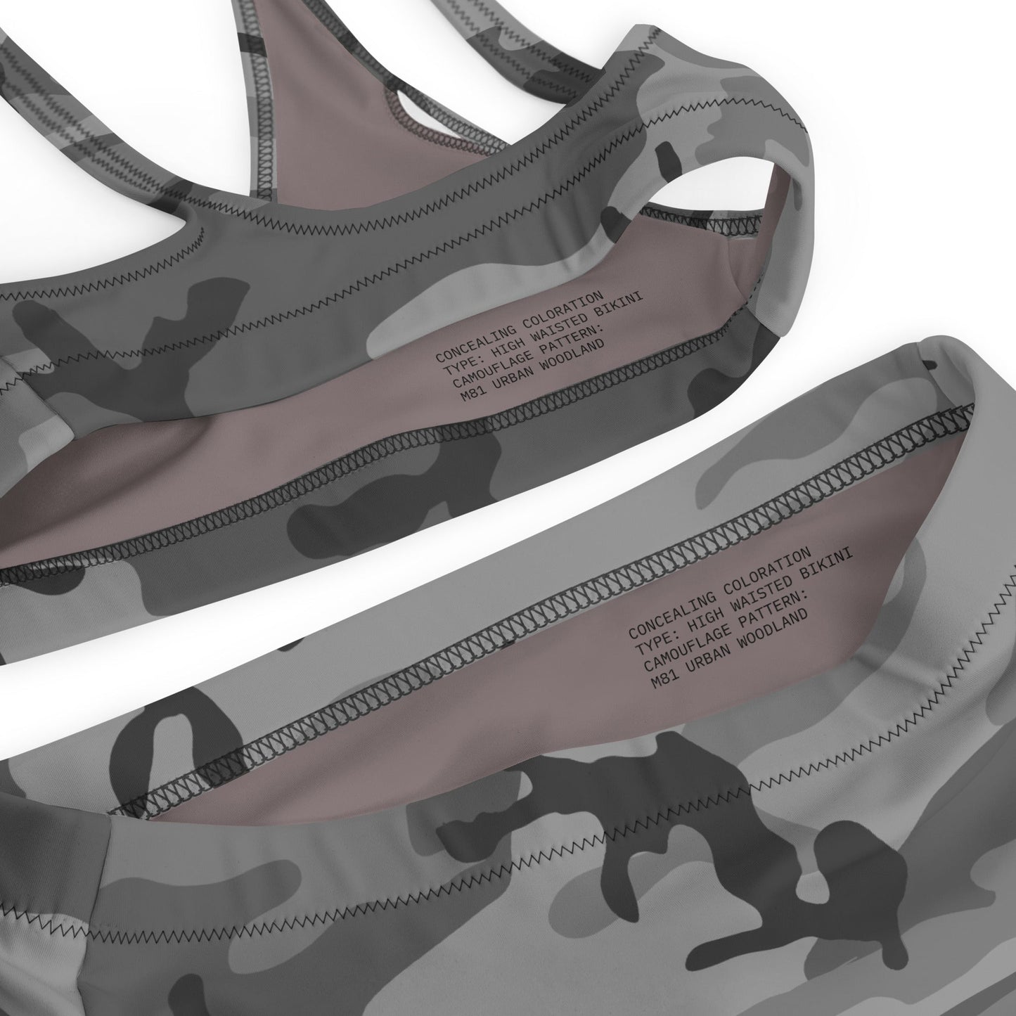 M81 Urban Camo High-waisted Bikini Set (Gray-Dominant Variation) _ Concealing Coloration