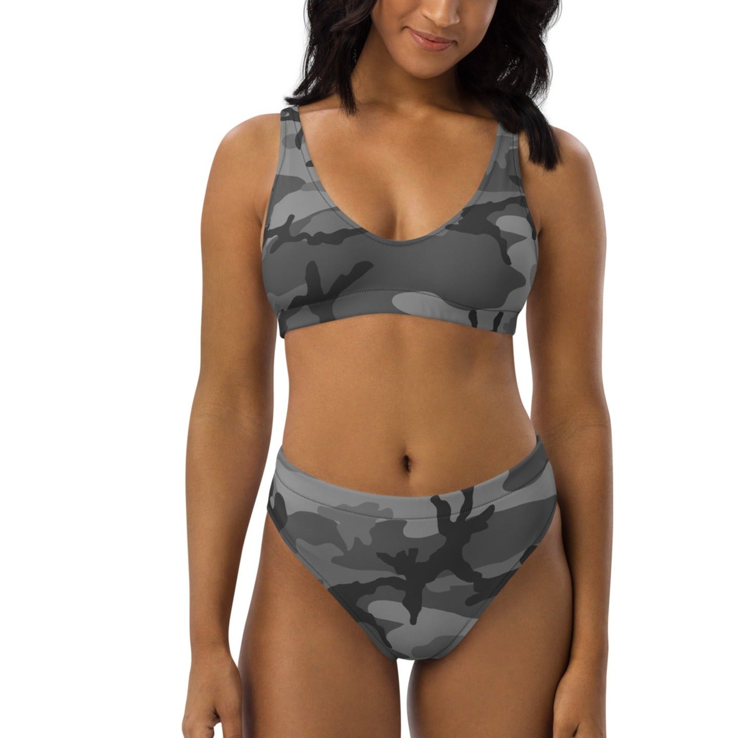 M81 Urban Camo High-waisted Bikini Set (Gray-Dominant Variation) _ Concealing Coloration