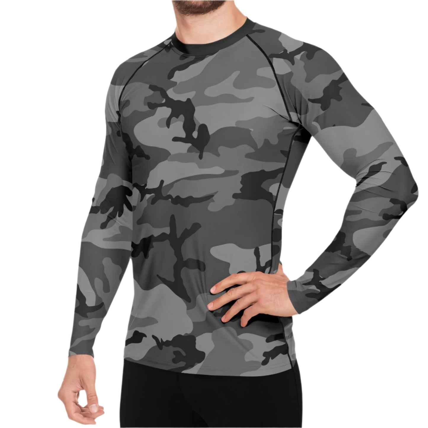 M81 Urban Camo Men's Long-sleeve Base Layer (Gray-Dominant Variation) _ Concealing Coloration