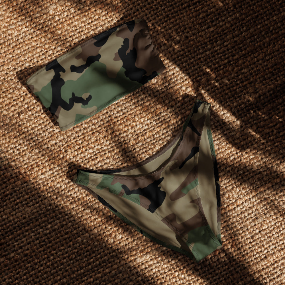 M81 Woodland Camo Bandeau Bikini Set