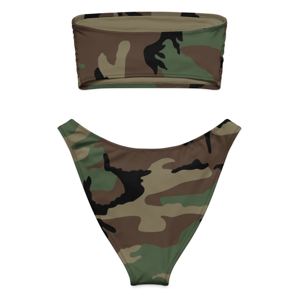 M81 Woodland Camo Bandeau Bikini Set