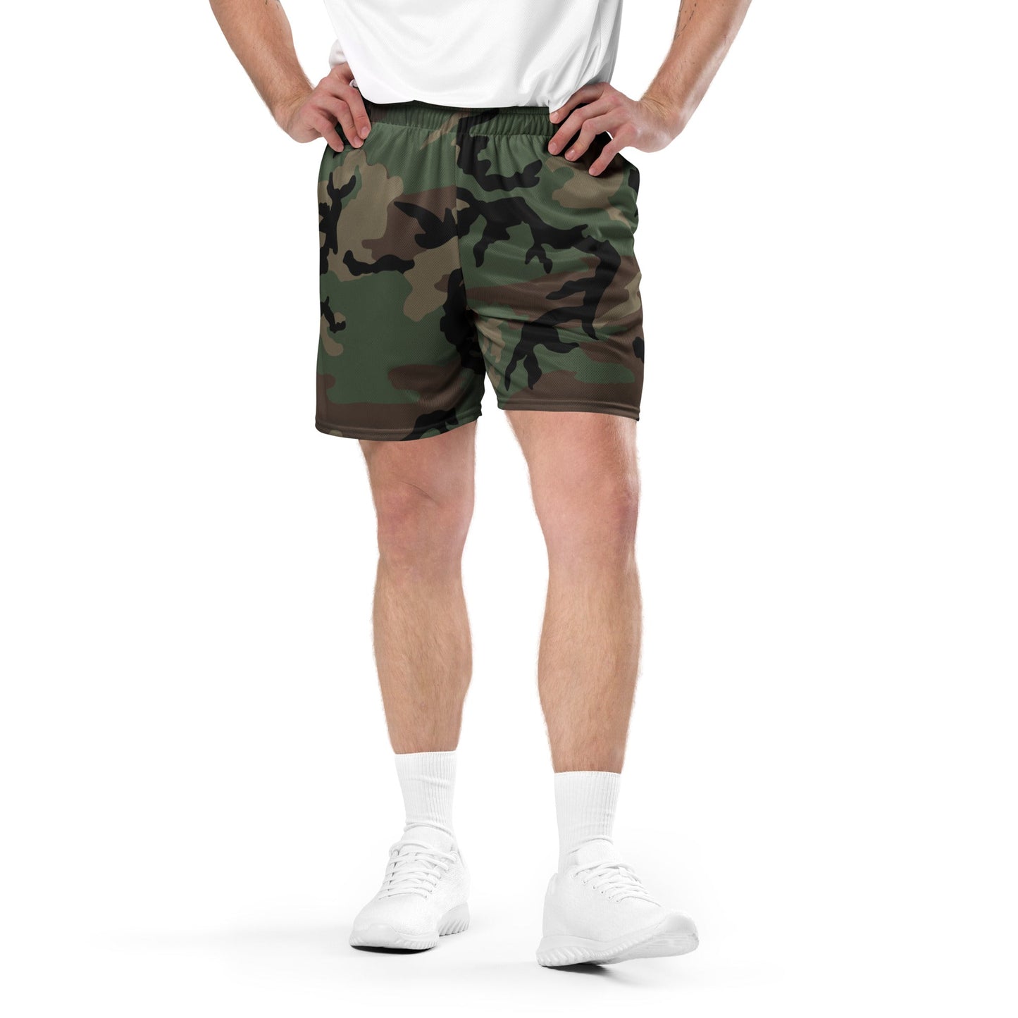 M81 Woodland Camo Basketball Shorts _ Concealing Coloration
