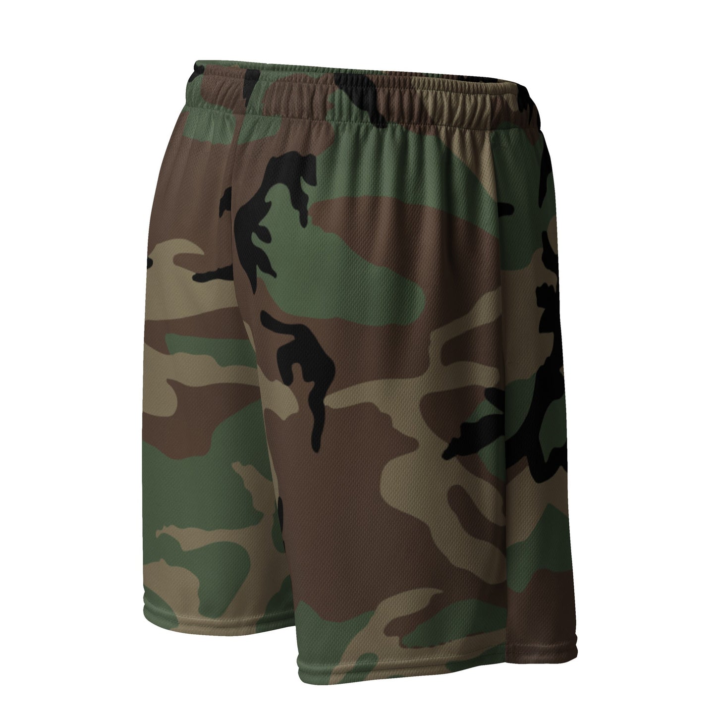 M81 Woodland Camo Basketball Shorts _ Concealing Coloration
