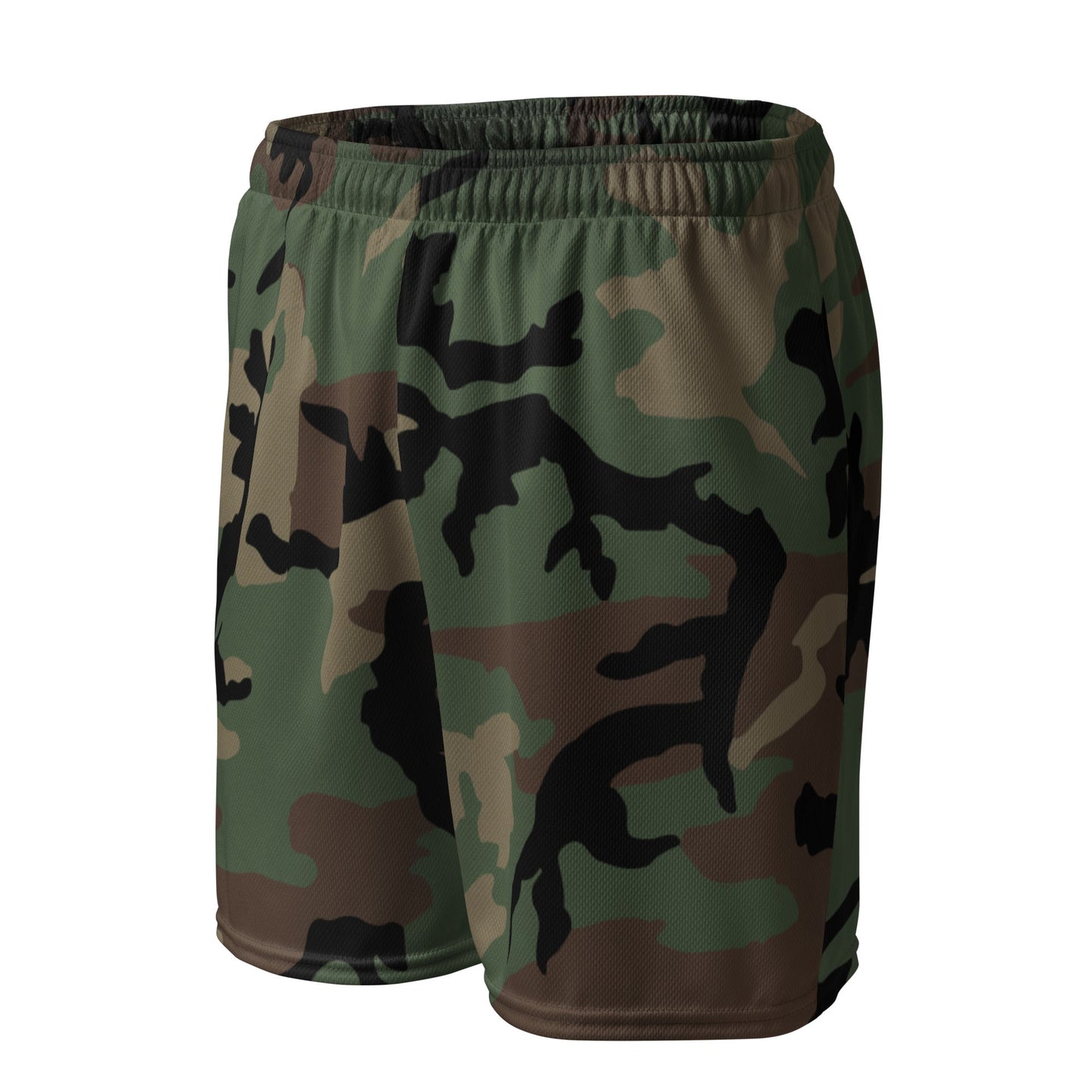 M81 Woodland Camo Basketball Shorts _ Concealing Coloration