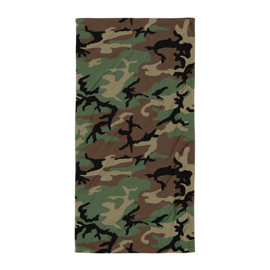 M81 Woodland Camo Bath Towel - Concealing Coloration