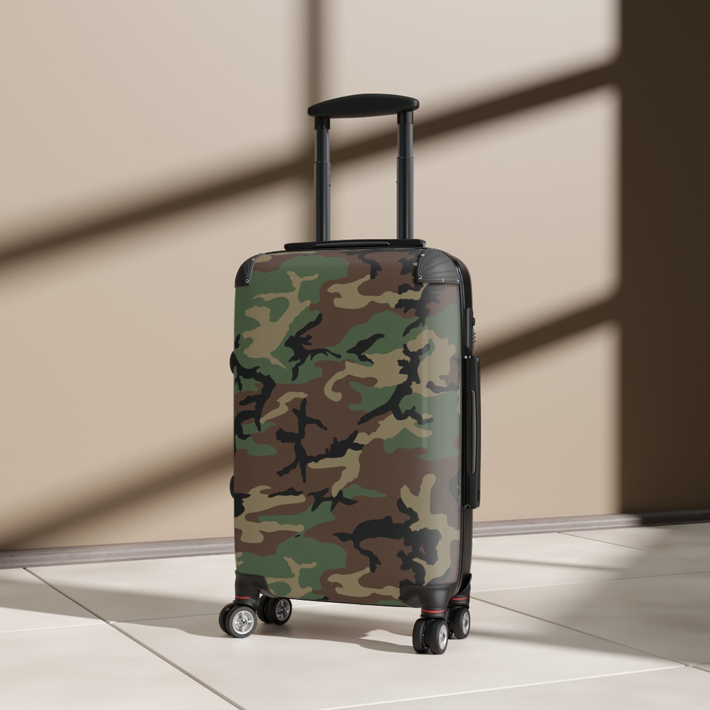 M81 Woodland Camo Carry-On Roller Suitcase _ Concealing Coloration